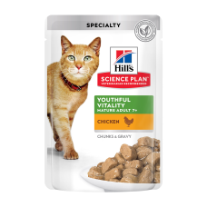 Hill's SCIENCE PLAN Mature Adult 7+ Senior Vitality Вологий корм для зрілих котів від 7 років, з куркою, пауч, 85г