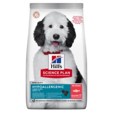 Hill’s SCIENCE PLAN Adult Hypoallergenic Large Breed Сухий беззерновий корм для дорослих собак великих порід  із чутливістю до певних компонентів їжі, з лососем, 12 кг

