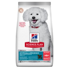 Hill’s SCIENCE PLAN Adult Hypoallergenic Small&Mini Сухий беззерновий корм для дорослих собак малих і мініатюрних порід із чутливістю до певних компонентів їжі, з лососем, 1,5кг

