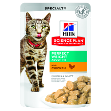Hill's SCIENCE PLAN Adult Perfect Weight Вологий корм для підтримання оптимальної ваги дорослих котів, з куркою, пауч, 85г Hill's SCIENCE PLAN Adult Perfect Weight Вологий корм для підтримання оптимальної ваги дорослих котів, з куркою, пауч, 85г