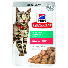 Hill's SCIENCE PLAN Adult Perfect Weight Вологий корм для підтримання оптимальної ваги дорослих котів, з лососем, пауч, 85г Hill's SCIENCE PLAN Adult Perfect Weight Вологий корм для підтримання оптимальної ваги дорослих котів, з лососем, пауч, 85г