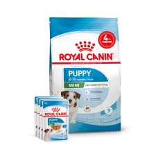 Корм для цуценят малих порід ROYAL CANIN MINI PUPPY 2кг + 4 паучі вологого корму у подарунок