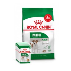 Корм для дорослих собак ROYAL CANIN MINI ADULT 2 кг + 4 паучі вологого корму у подарунок