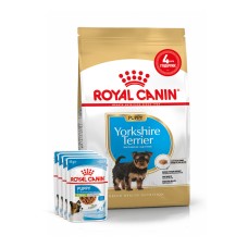 Корм для цуценят породи Йоркшир-тер'єр ROYAL CANIN YORKSHIRE PUPPY 1.5кг + 4 паучі вологого корму у подарунок